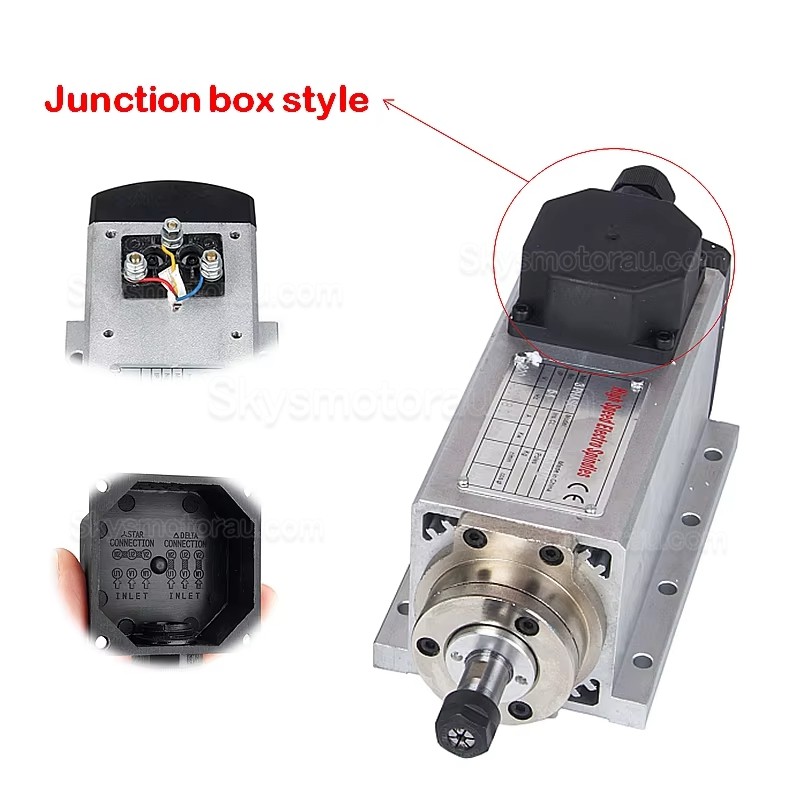 1.5kW Air Cooled CNC Spindle Motor Huajiang-1.5KW ER11/ER16 Collet 110V/220V 24000RPM 400Hz with Aviation Plug